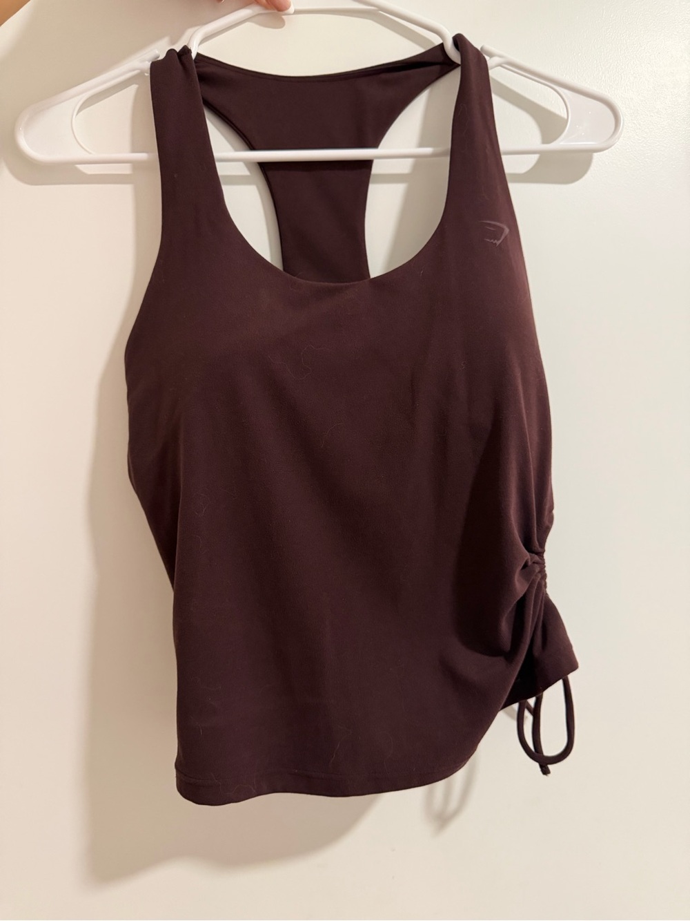 Gymshark Brown Racerback Tank with Side Drawstring